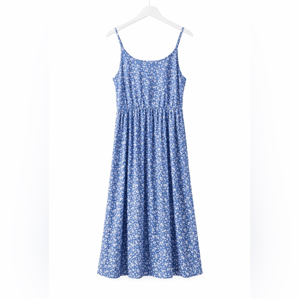 SHEIN Blue Floral Midi Sundress